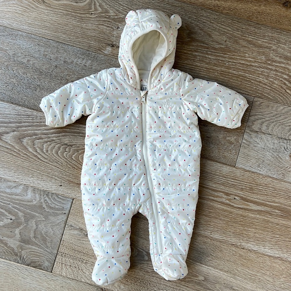 Baby Gap 0-3 month snowsuit. Unisex. Super soft and cozy.